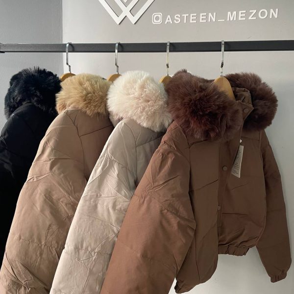 کاپشن کلاهدار خزدار وارداتی  180904